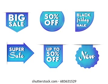 Collection of Sale  Tags, Labels And Stickers. Vector Illustration