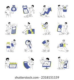 Recopilación de ilustraciones lineales de ventas  

