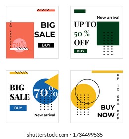 Collection of sales promotion templates with geometric styles. 
which can be used for social media, the web and the internet