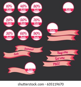 Collection of sales stickers. Isolated vector illustration.