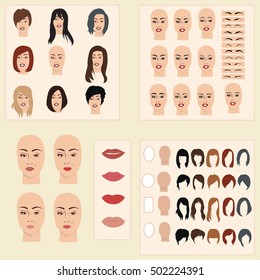 Collection of samples for changes in women's appearance 