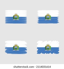 Collection of San Marino flag brush