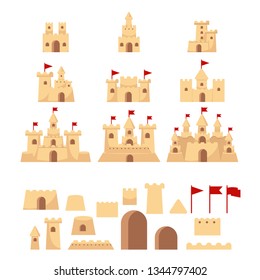 The collection of Sandcastle set. Graphic resource about summer for  graphic,content , banner, sticker and greeting card.