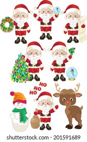 Collection of Santa Claus in Various Situations 