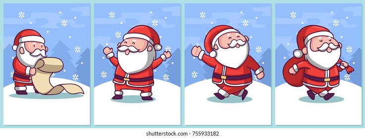 Similar Images, Stock Photos & Vectors of Four Santas singing and