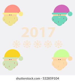 collection of Santa head Vector illustration Santa Claus face