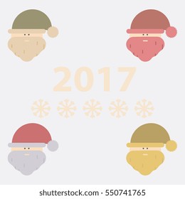 collection of Santa head Vector illustration Santa Claus face