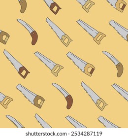 Collection of Saw Vector Seamless Pattern illustration Design