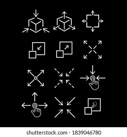 collection Scale Related Vector Line Icons like Increase, Decrease, Resize and more. Editable Stroke.eps 10