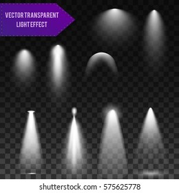 Collection Scene illumination big collection, transparent effects. Bright lighting with spotlights.
