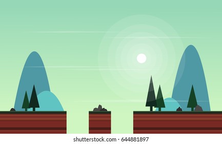 Vektor Stok Collection Scenery Design Game Background (Tanpa Royalti ...