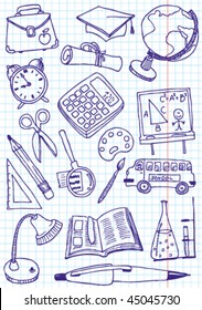 Collection of school (education) doodles