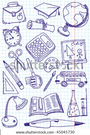 Collection of school (education) doodles