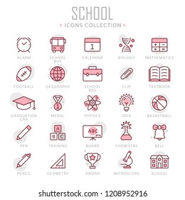 Collection of school thin line icons. Vector eps10
