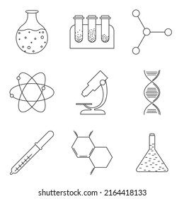 Sammlung von Symbolen für wissenschaftliche Ausrüstung