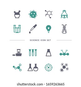 COLLECTION OF SCIENCE FLAT ICONS