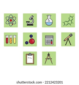 Collection Science Icon Vector Stock Vector (Royalty Free) 2212423201 ...
