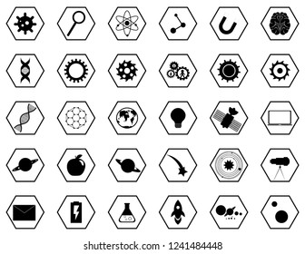 Collection of science icons, tech icon vector set