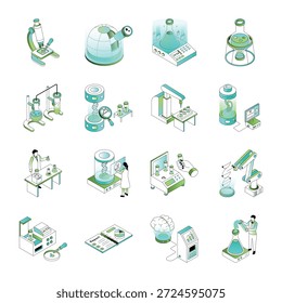 Colección de Ilustraciones de estilo isométrico de Ciencia 

