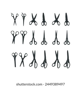a collection of scissors with the word scissors on the bottom.