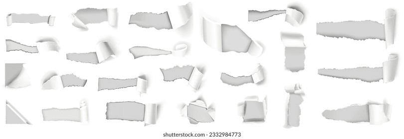 collection scrap of paper. sheets of white paper. Vector illustration