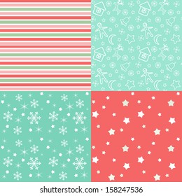 Collection for scrapbook. Red-green seamless 1