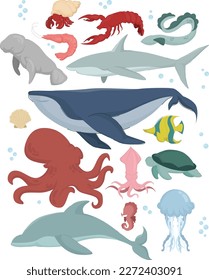 
Collection of Sea And Ocean Animals