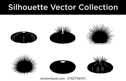 Kollektion von Sea Urchin Silhouetten Vektorkunst