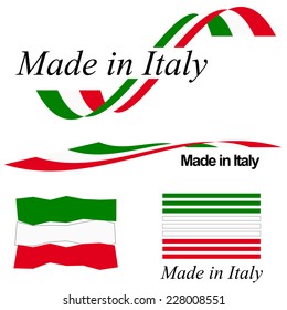 collection of seals of quality MADE IN ITALY