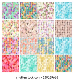 Collection of seamless abstract  multicolored backgrounds.
