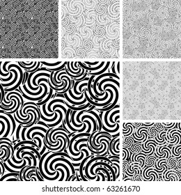 Collection of seamless abstract wave textures