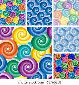 Collection of seamless abstract wave textures