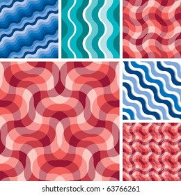 Collection of seamless abstract wave textures