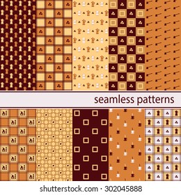 Collection of seamless backgrounds on the theme of coffee