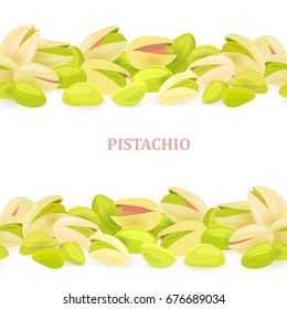 collection of seamless borders with pistachios for your design 