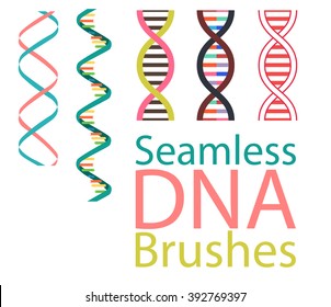 Collection of seamless brushes of abstract DNA elements