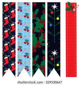 Collection with seamless Christmas patterns