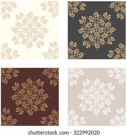 Collection of seamless floral background in vintage style