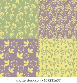 Collection of seamless floral patterns