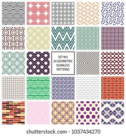 Collection of seamless geometric abstract patterns, backgrounds. Vector 10 eps