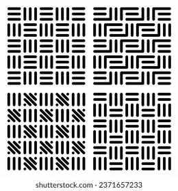 Collection of seamless geometric minimalist patterns.