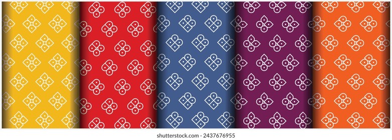 Collection of seamless geometric minimalistic patterns.