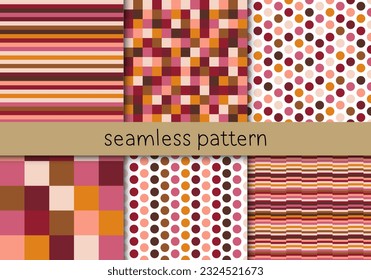 Collection of seamless geometric minimalistic vector patterns