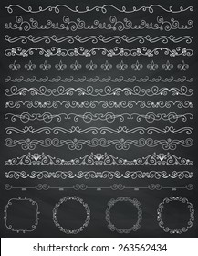 Collection of Seamless Hand Drawn Doodle Vintage Borders and Frames. Design Elements. Vector Illustration