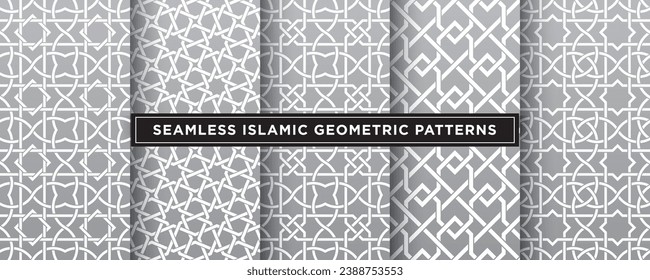 Collection of Seamless Islamic Geometric Patterns Vector
