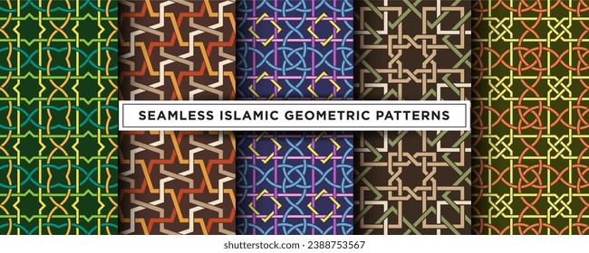 Collection of Seamless Islamic Geometric Patterns Vector