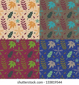 collection of seamless leaves uzorovosennie