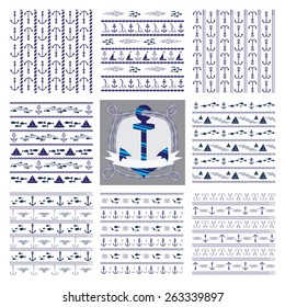 Collection of seamless marine Wallpapers. Vector illustration