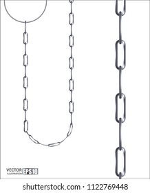collection of seamless metal chains colored silver