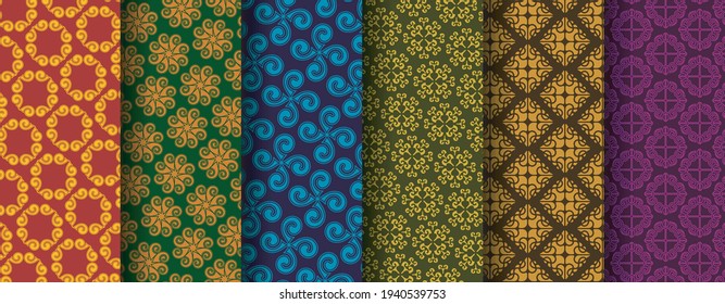 Colección de patrones étnicos ornamentales sin costura